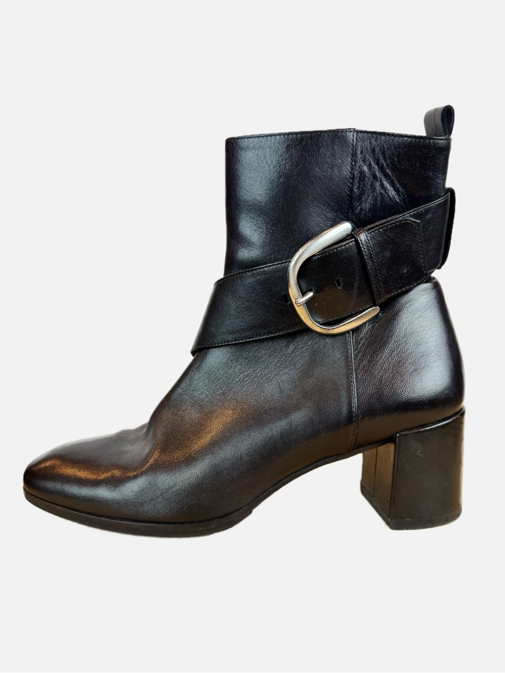 M. Gemi | Black Heeled Calf Boot, 38